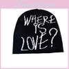 Korean Winter Knit Cap For Women With Letter Print Style Casual Cold Weather Hat