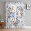 Summer Watercolor Ocean Navigation Window Tulle Curtains for Living Room Bedroom Hotel Luxury Decoration Sheer Curtains