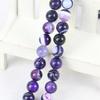 10mm Round Purple Stripe Agates Onyx Loose Beads Women Girls for Jewelry Making Design DIY Parts Accessories Natural Stone
