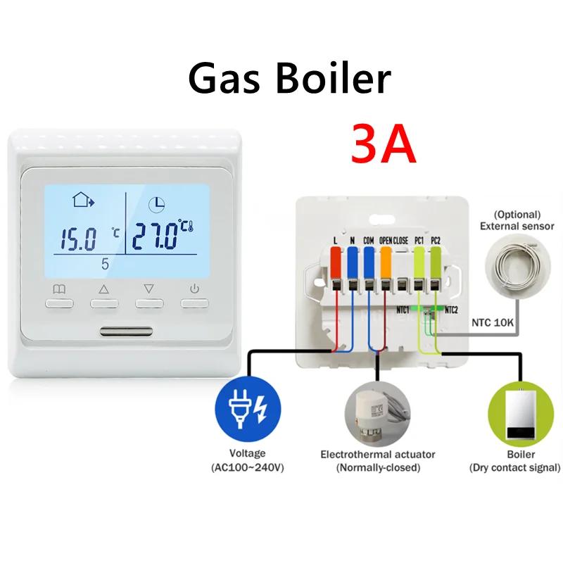 Intelligent Floor Heating Thermostat 100V-240V 3A 16A with WiFi Connectivity for Remote Temperature Control and Smart Scheduling