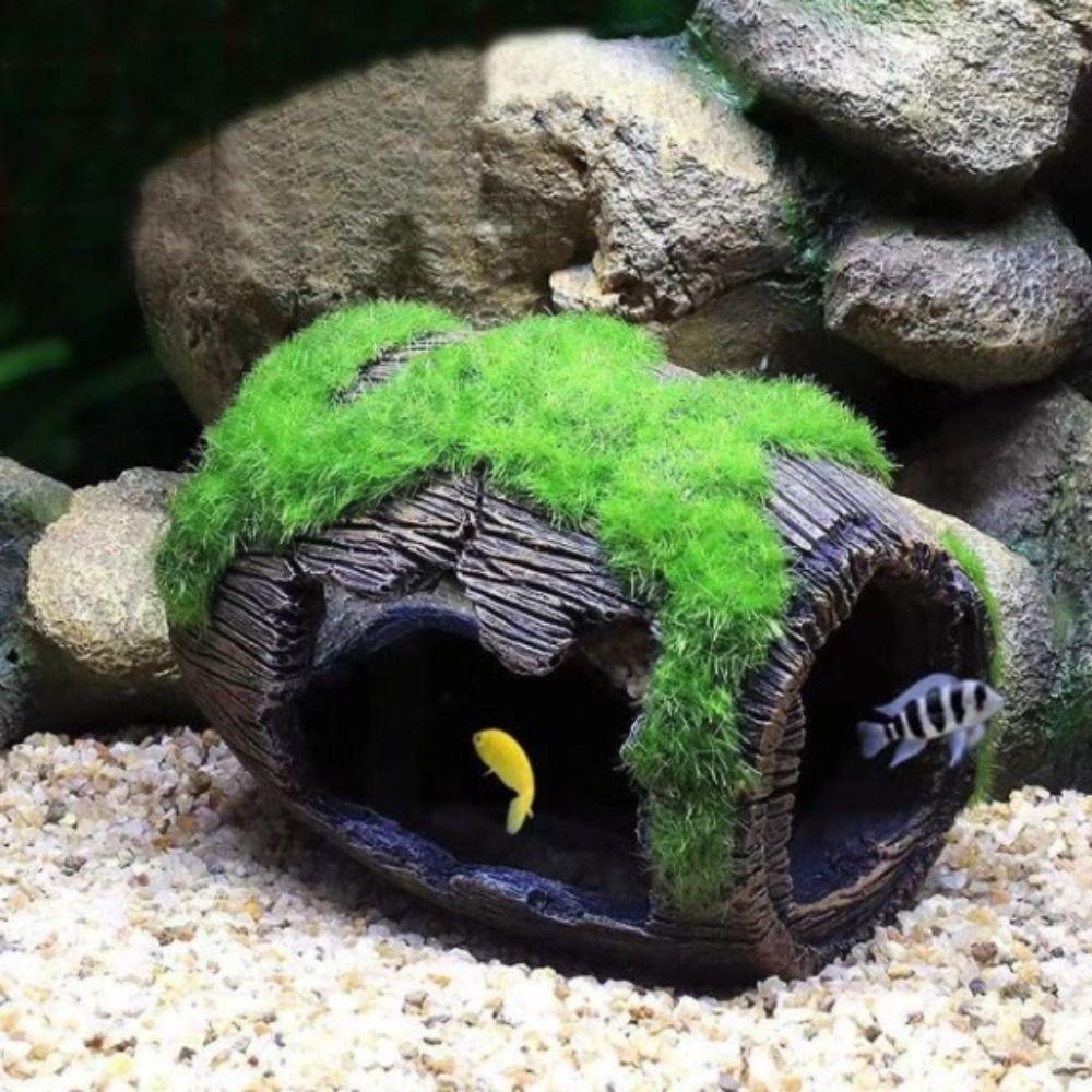 Landscaping Broken Barrel Moss Fish Hiding Cave Garden Pond Ornaments Fish Tank Accessories Tank