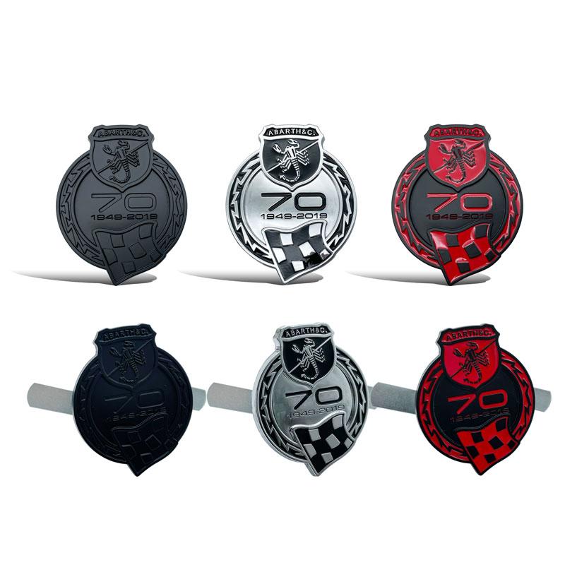 Car Styling 3D Metal Logo Car Sticker Trunk Emblem Decal For Abarth 70th Anniversary 595 Esseesse Badge Competizione Turismo