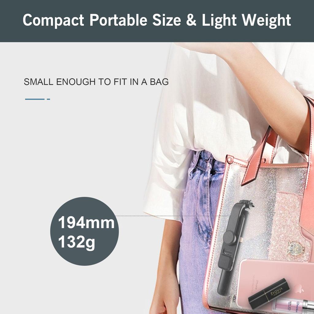 Aluminum Alloy Wireless BT Remote Control Selfie Stick Multifunctional Portable Tripod Stand with