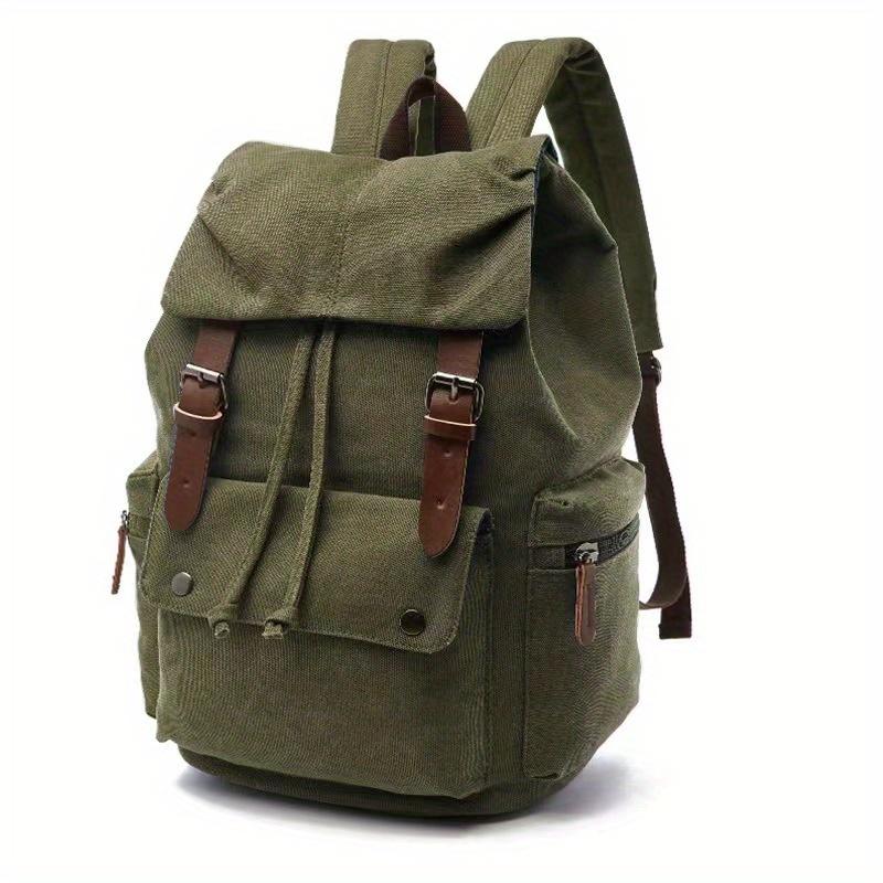 1pc Retro Canvas Backpack, Sturdy and Durable Computer Backpack, Worker Commuter Storage Bag for Office Business Trip