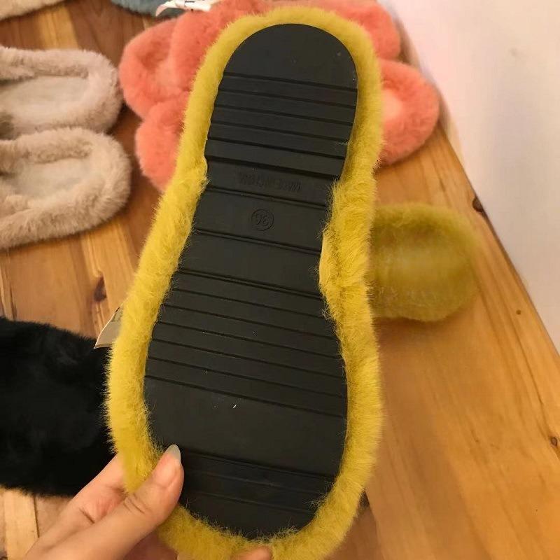 Classic Winter Fluffy Women Slippers Soft Plush Cozy House Slipper Furry Open Toe Indoor Casual Warm Plush Shoes