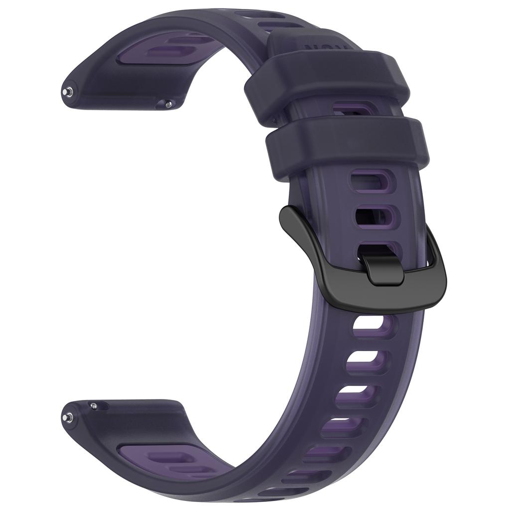 20mm 22mm Translucent Jelly Silicone Watch Band for Garmin Forerunner 570 Breathable Dual-Color Replacement Strap