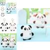 Cute Panda Plush Keychain Soft Snow Mink Fur Stuffed Animal Bag Charm