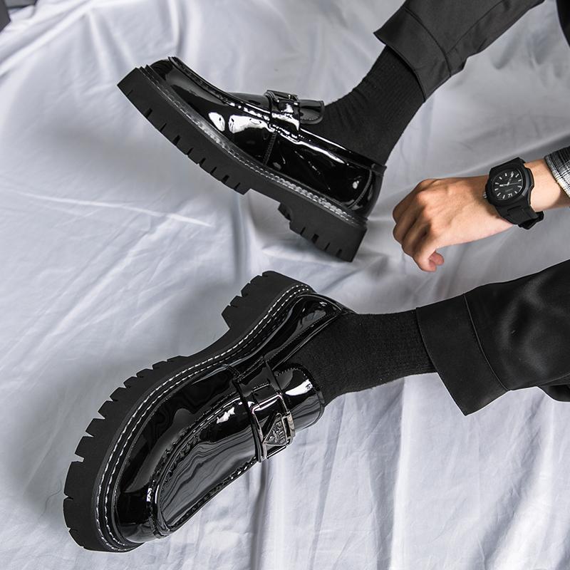 Кожаные туфли для мужчин, новые Модные ботинки для британского делового костюма, большая голова, толстая подошва, повседневная обувь для свадьбы и жениха