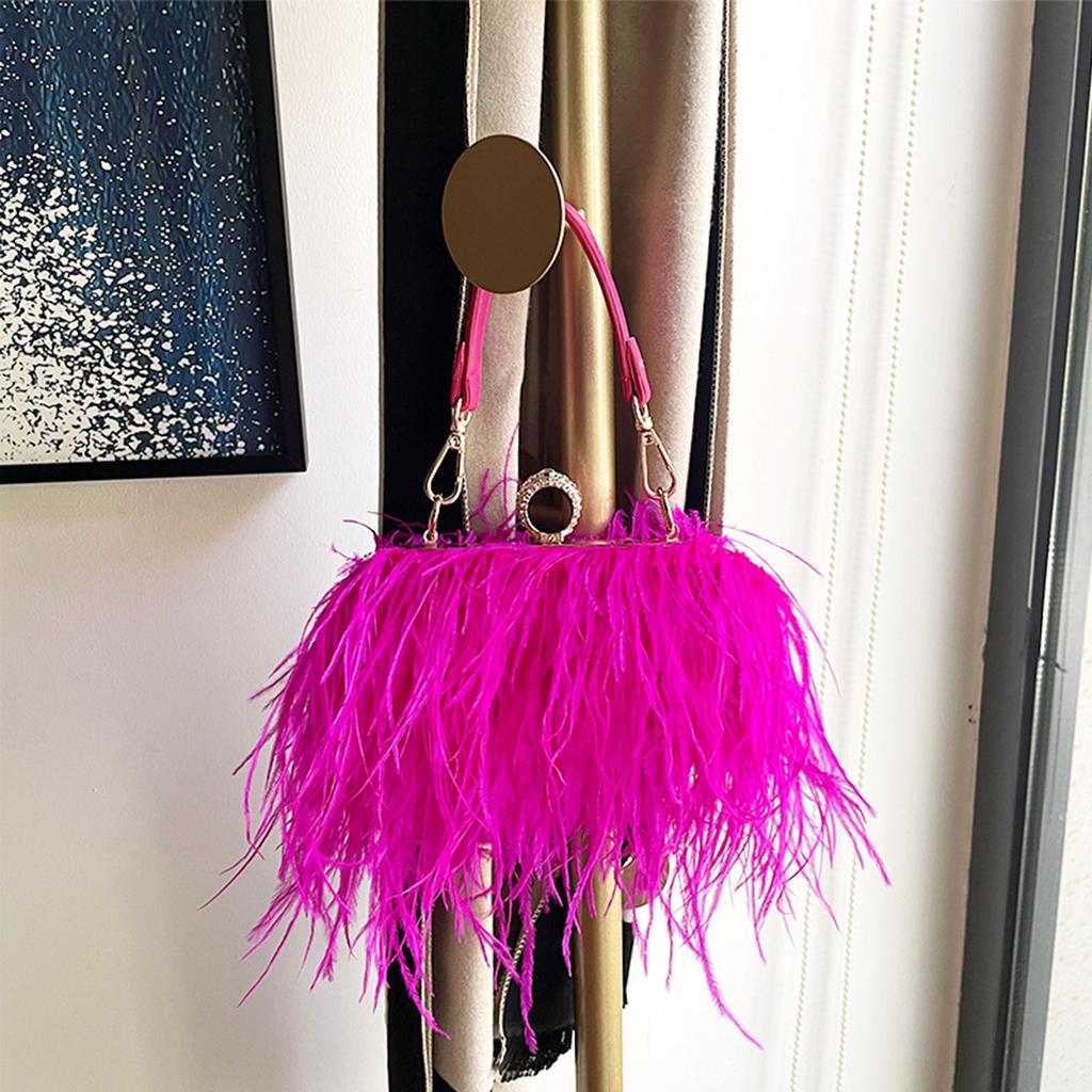 Женская вечерняя сумочка-клатч с цепочкой из страусиных перьев, сумка на плечо, банкетные свадебные кошельки, сумки через плечо для вечеринок