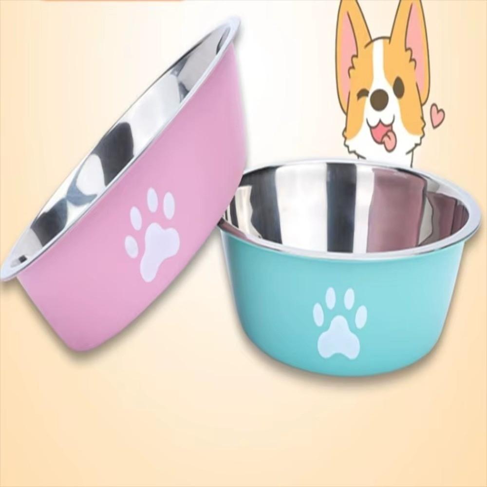 Anti-slip Cat Bowl Stainless Steel Dog Water Bowl New Dog Bowl Suitable for Puppies
