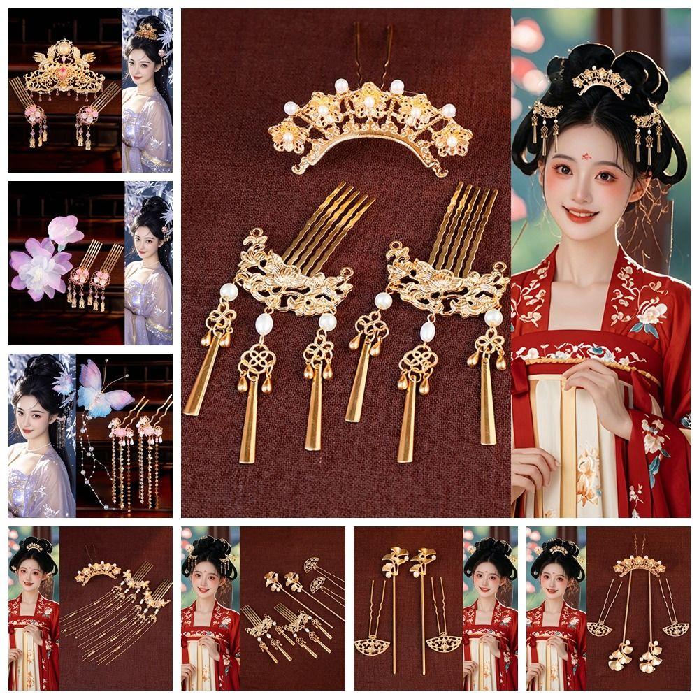 1 комплект жемчужных старинных палочек для волос в китайском стиле, цветочные расчески для волос, аксессуары для чонсама