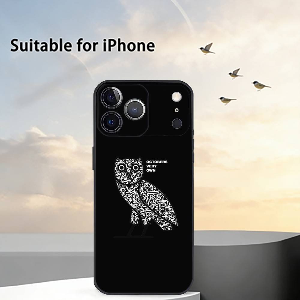 D-Drake OvO O-OWL Чехол для телефона для iPhone 17,16,15,14,13,12,11 Plus,Pro Max,XS,Мягкий силиконовый черный чехол
