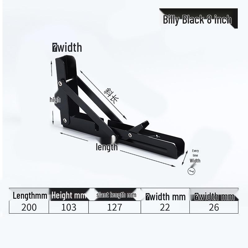 304 Stainless Steel Folding Triangle Bracket for Load-Bearing Storage Support