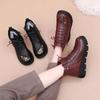 Fashion Winter Women Leather Ankle Boots Female Non-slip Warm Snow Boots Mother Waterproof Flat Heels Booties