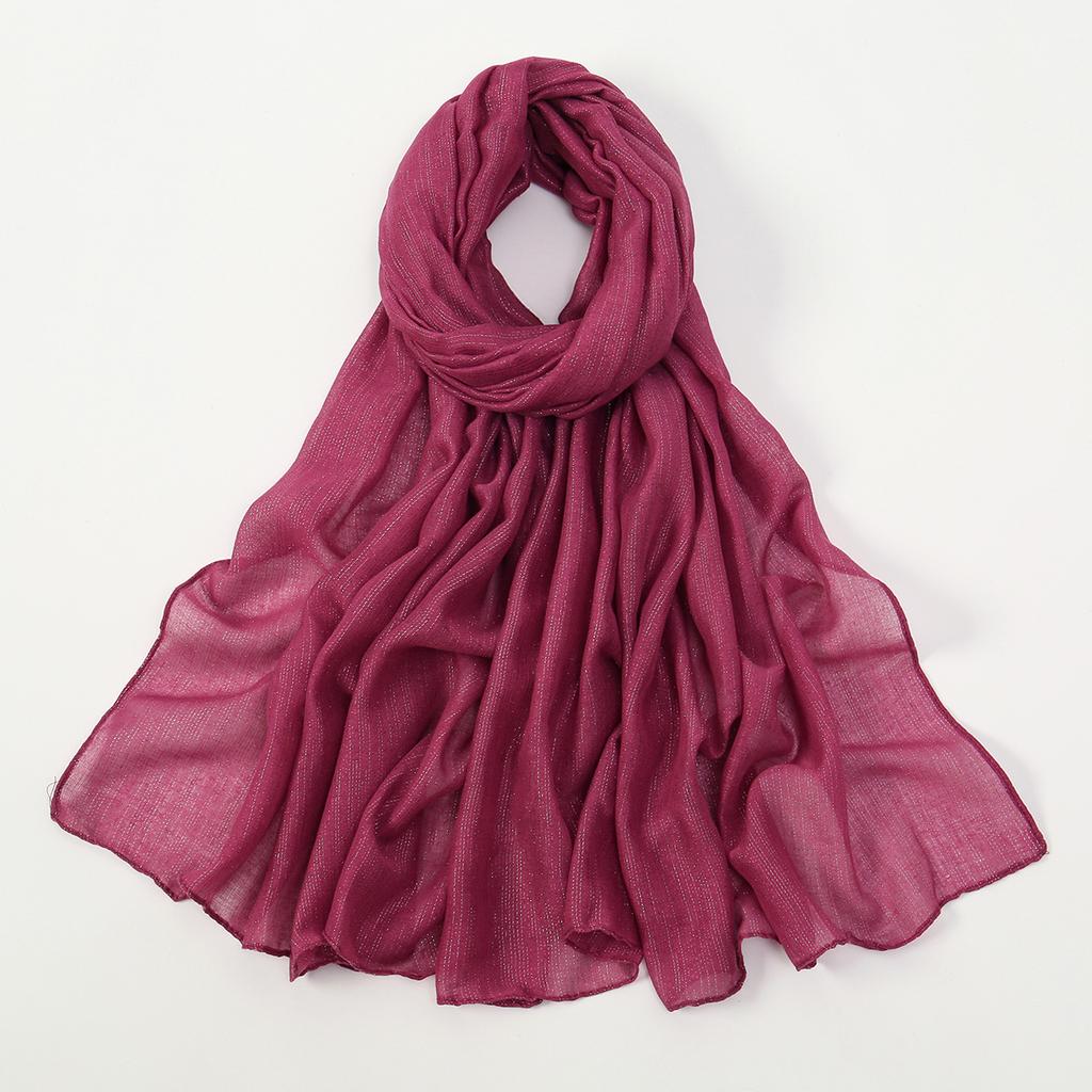 Big Size Pleated Shimmer Cotton Hijab Scarf For Women Muslim Long Shawls Solid Headscarf Wraps Islamic Headband Turban 180*90cm