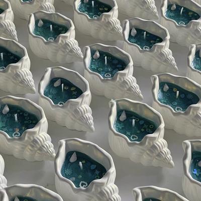 Формы для контейнеров в виде ракушек разных размеров Сделай сам поднос из гипса в виде морской звезды, подсвечник в виде морской раковины, бетонная силиконовая форма для свечного стакана