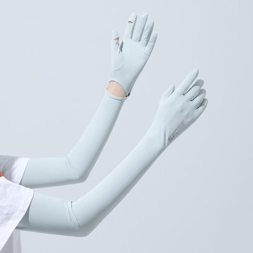 Elastic Long Ice Silk Sleeves Thin Cycling Gloves Breathable Sunscreen Arm Covers Outdoor