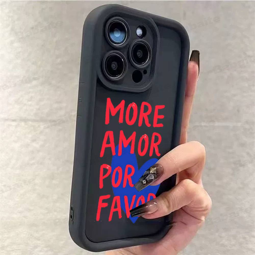 Чехол для телефона Love Heart More Amor для iPhone 16 15 14 Plus 13 12 11 17 Pro Max Pro Мягкий чехол