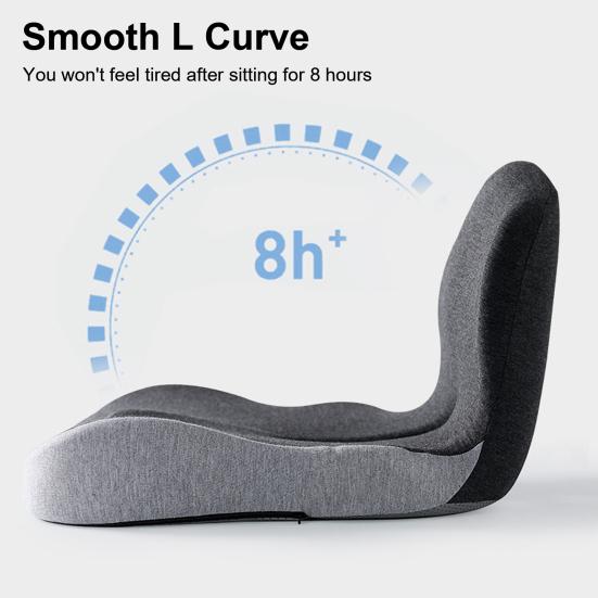Universal Seat Cushion Anti-Slip Base Design Memory Foam Seat Cushion with Lumbar Support Ergonomic Wheelchair Cushion