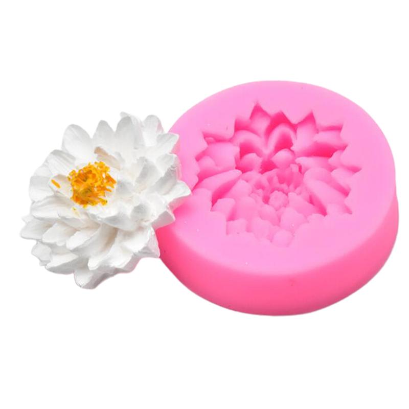 1PC Portable Diy Baking Cake Decorating Soap Mold Universal Resin Chrysanthemum Flower Silicone Mold