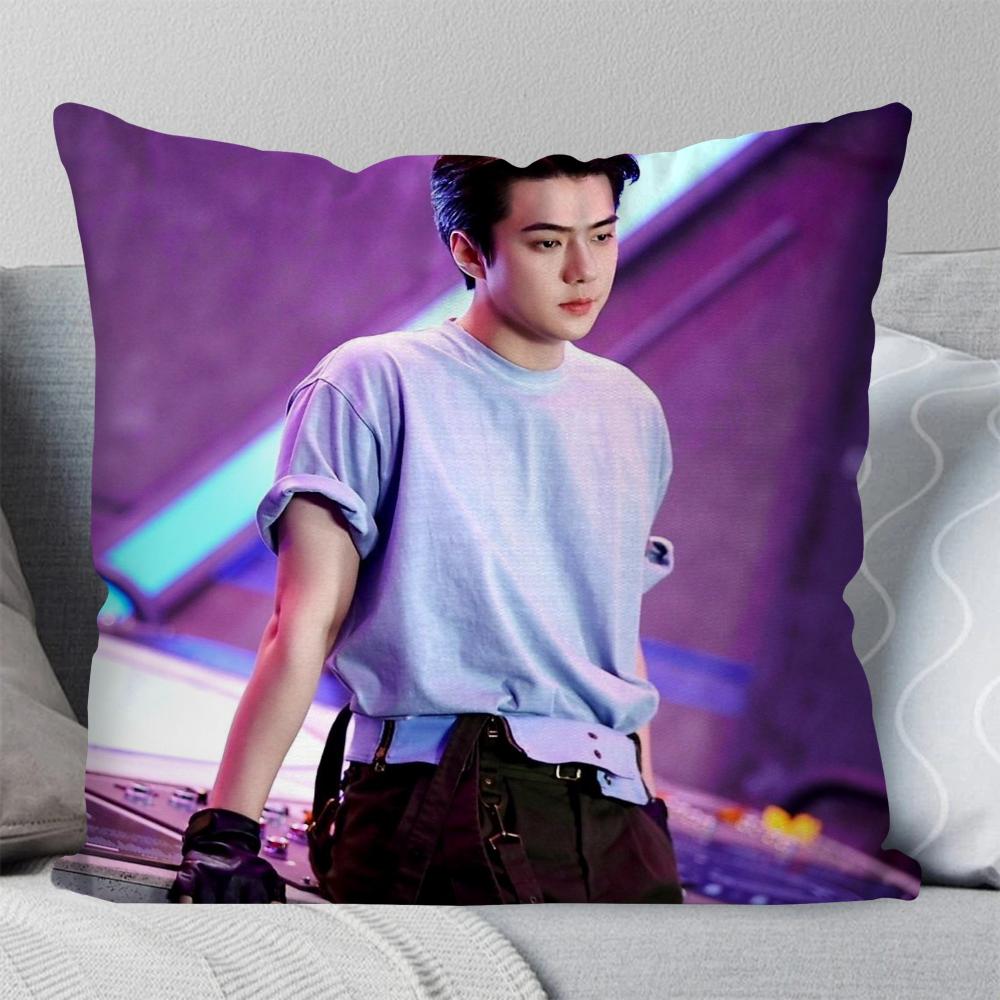 Наволочка с изображением корейской знаменитости Се Хун, квадратная, для спальни, дивана, отдыха, комфорта, автомобиля, гостиной, домашнего декора, 40x40 см.