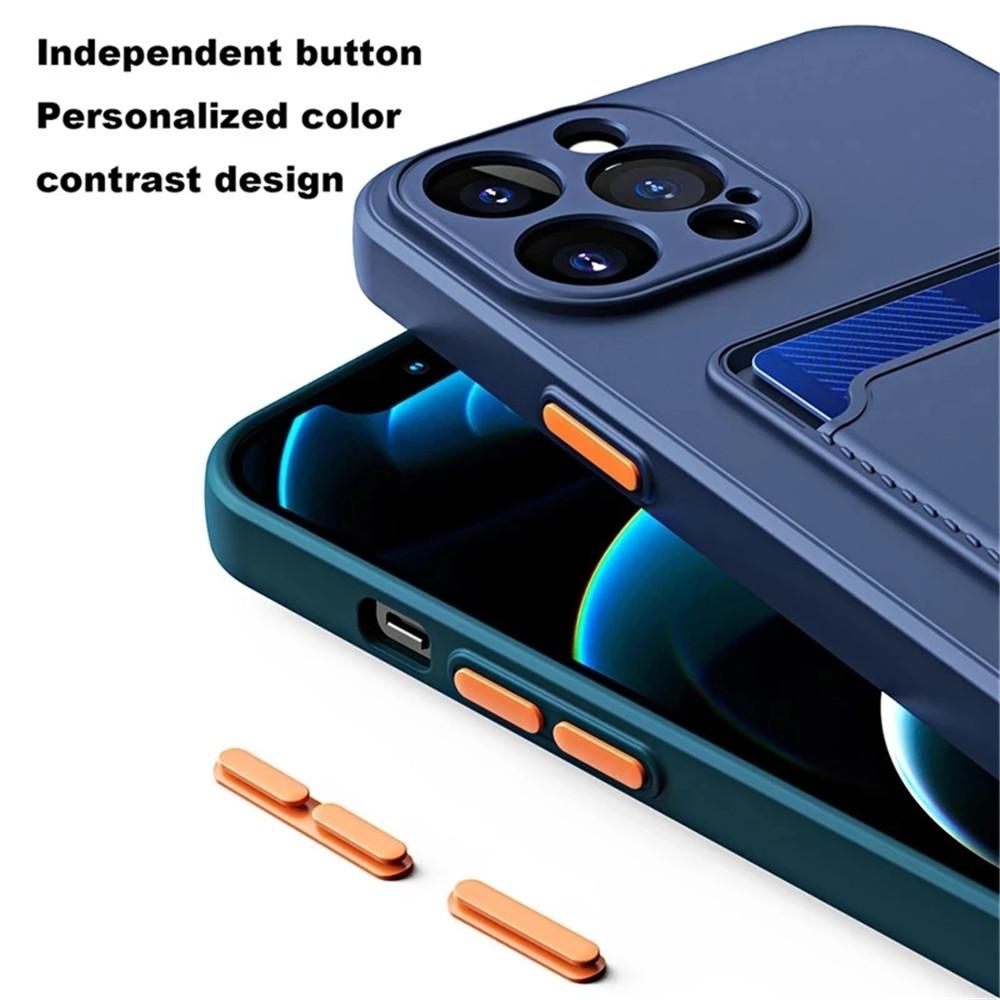 Противоударный чехол-держатель для карт для iPhone 16 15 13 12 11 Pro Max Mini X XS Max XR 16 Plus Чехол для iPhone 16 Pro Max