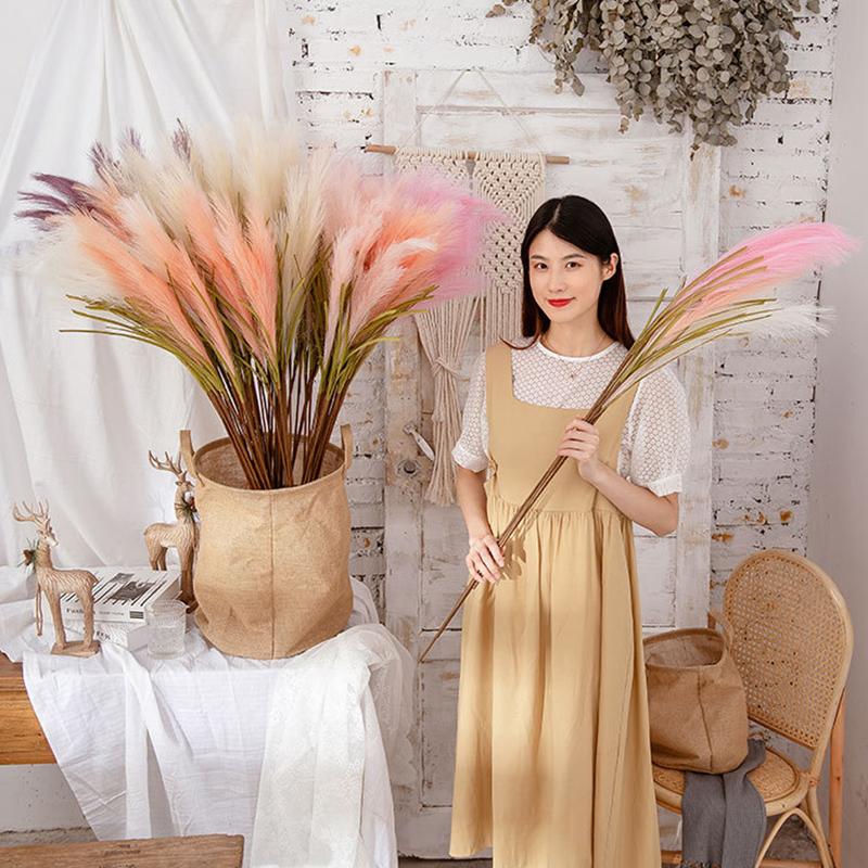 Искусственные цветы Зеленые растения Украшения Ремесла Тростник Трава Ins Ветер Свадьба Креатив