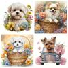 Full Diamond Mosaic Animal Dog Diy Drill Painting Flower New Collection Art Wall Decoration Set Handmade Gift