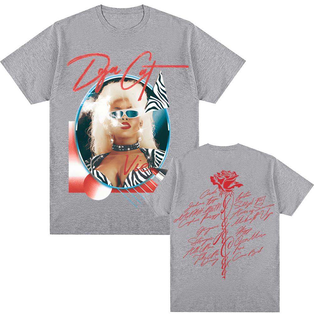 DOJA CAT UNISEX-ADULT DOJA CAT OFFICIAL TRACKLIST TEE Doja Cat Same As Official Website High Quality Tee-shirt Cotton Round Neck funny summer outfits