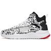 Shock Absorbing Non-Slip Wear-Resistant High-Top Basketball Shoes Men Sneakers White Black 91731132-14