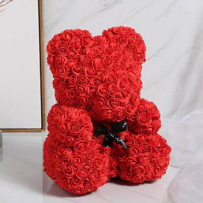 1 шт., 25 см, роза, медведь, искусственная пена, цветок розы, плюшевый мишка, подарок на день Святого Валентина, вечерние, весенние, свадебные украшения