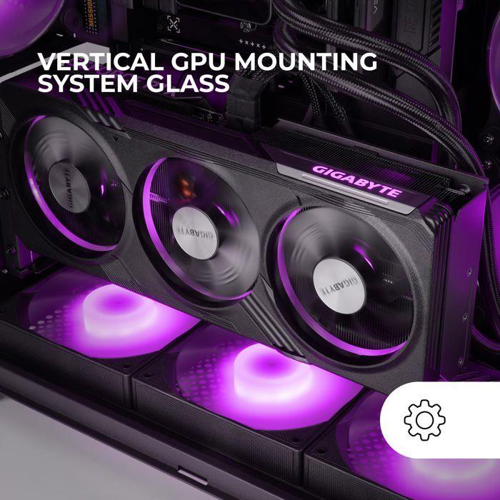 Boîtier Gaming - MARS GAMING - MC-3GF - Triple Verre Trempé - 2 Ventilateurs ARGB 120mm - Montage Vertical GPU
