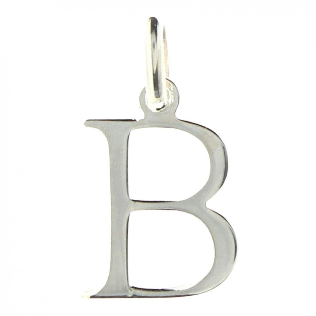 Подвеска с инициалом простая буква B из серебра 925°/00