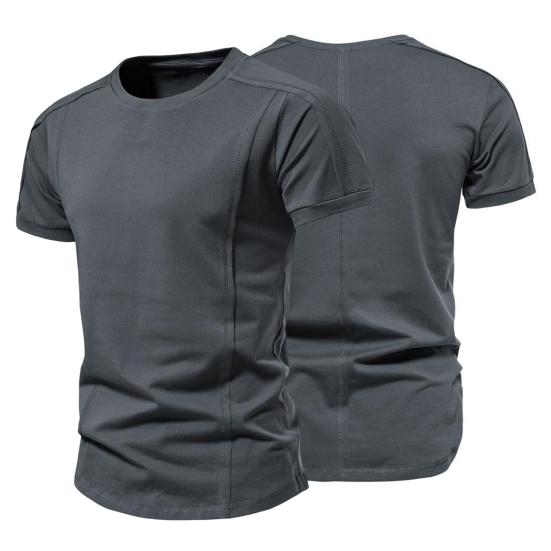 Мужской летний топ, модный приталенный мужской летний топ средней длины, однотонный летний топ, летняя футболка, мужская одежда