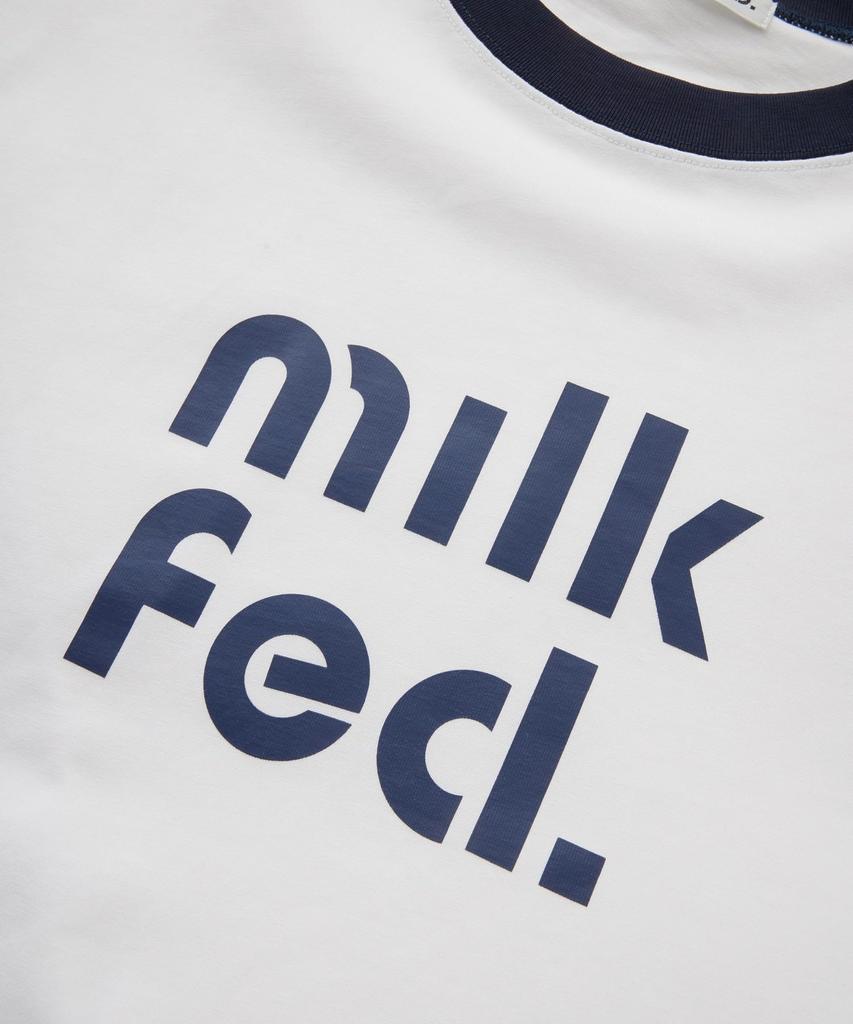 Milkfed Casual Cut Out Logo Big White S/S Top, Women's,