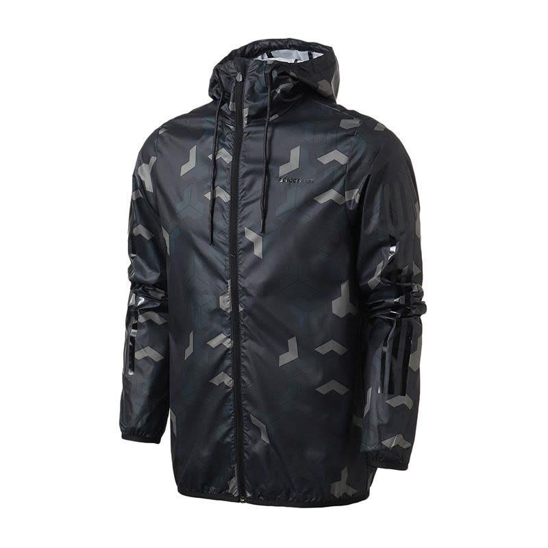 adidas neo Wind-Proof Graphic Hooded Jacket Black DM2156