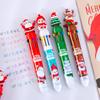 Original Christmas Ten-Color Ballpoint Pen – Cute Festive Gift for Students, Press-Type Colored Pen