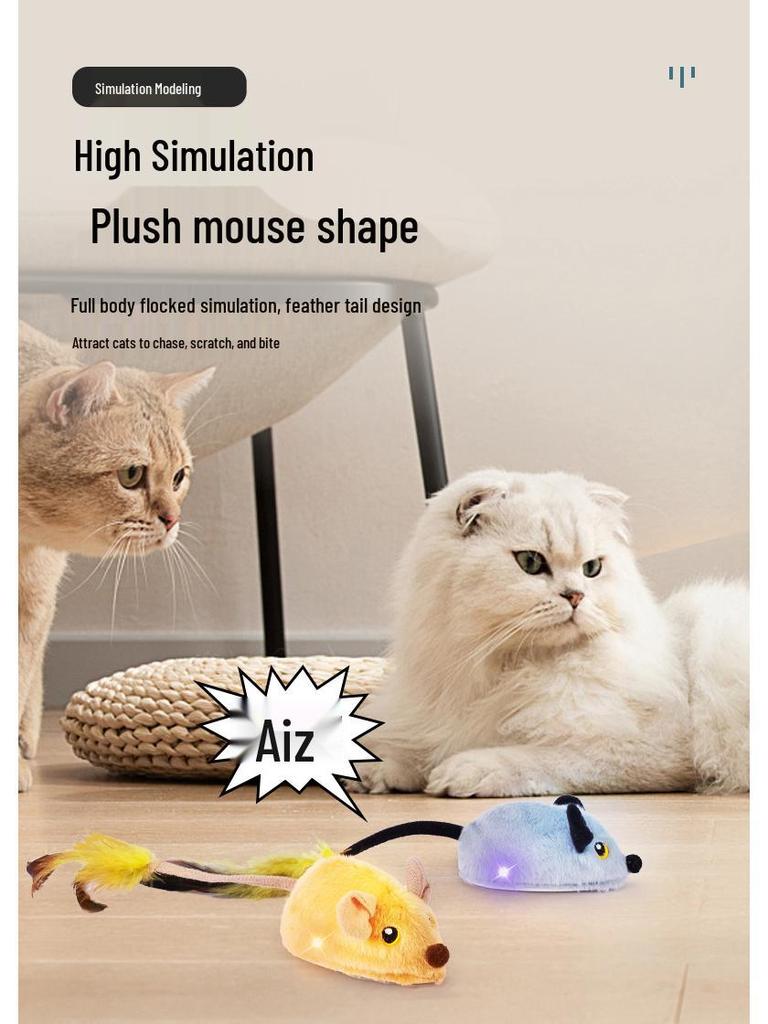 Интерактивная электрическая мышь-тизер: Умная игрушка для кошек с сенсорным управлением и дистанционным управлением