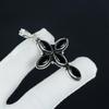 Natural Black Spinel Gemstone Silver Cross Pendant In 925 Sterling Silver- Handmade Design, Everyday Wear Jewelry, Unique Pendant Father's Day Gift