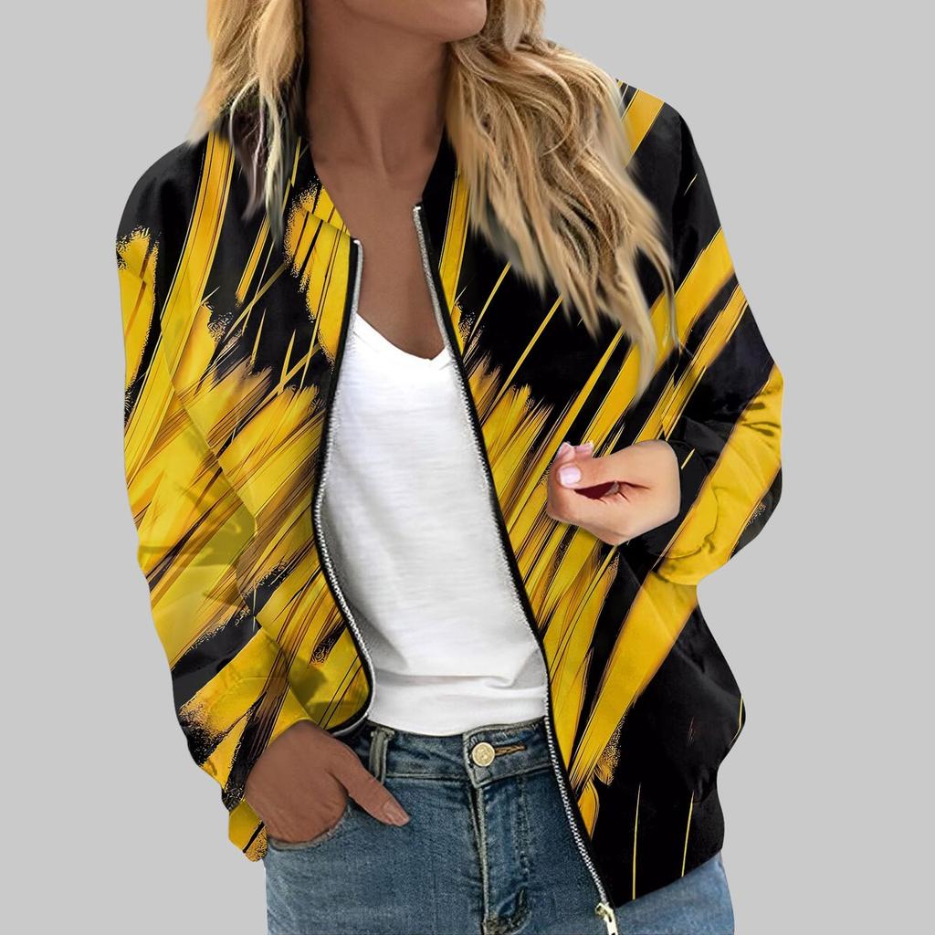 Женская верхняя одежда с длинным рукавом и принтом, повседневные топы на молнии, кардиган, рубашка, тонкая куртка для женщин