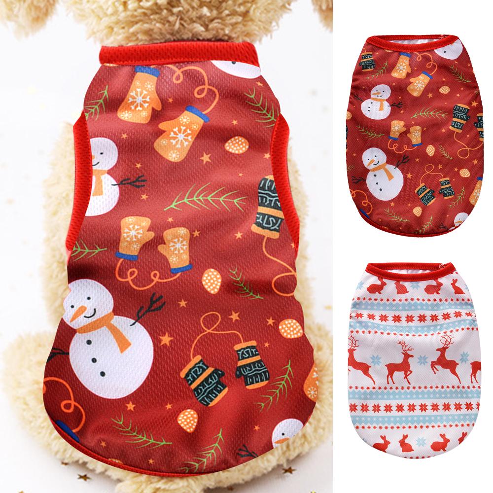 Christmas Dog Clothes Cotton Pet Clothing Hoodies For Small Dogs Cats Vest Shirt Puppy Dog Costume Kitten Outfit Dogs Gift
