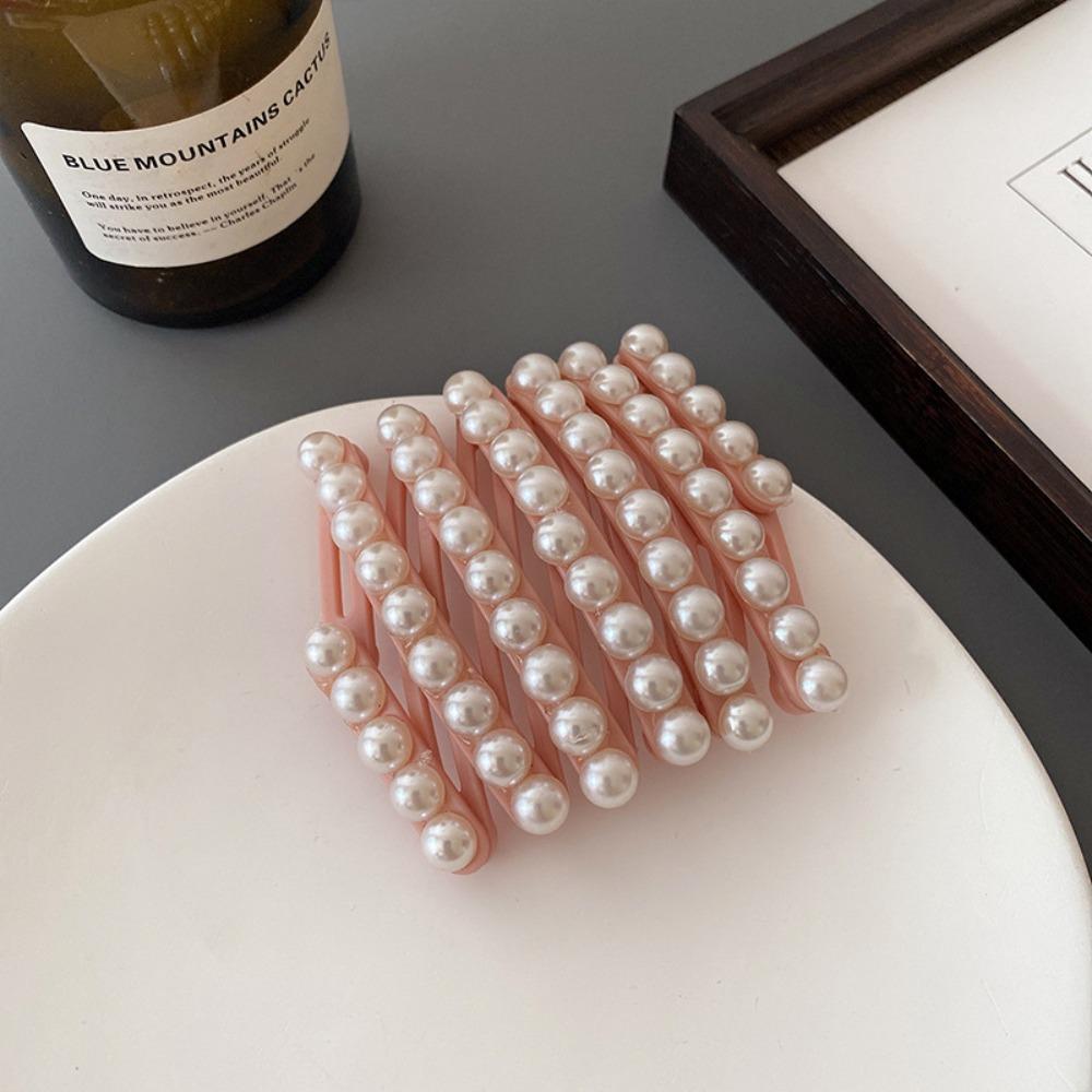 Plastic Retractable Hair Hoop Forsted Portable Hair Band All-matched Foldable Pearl Headband  Party