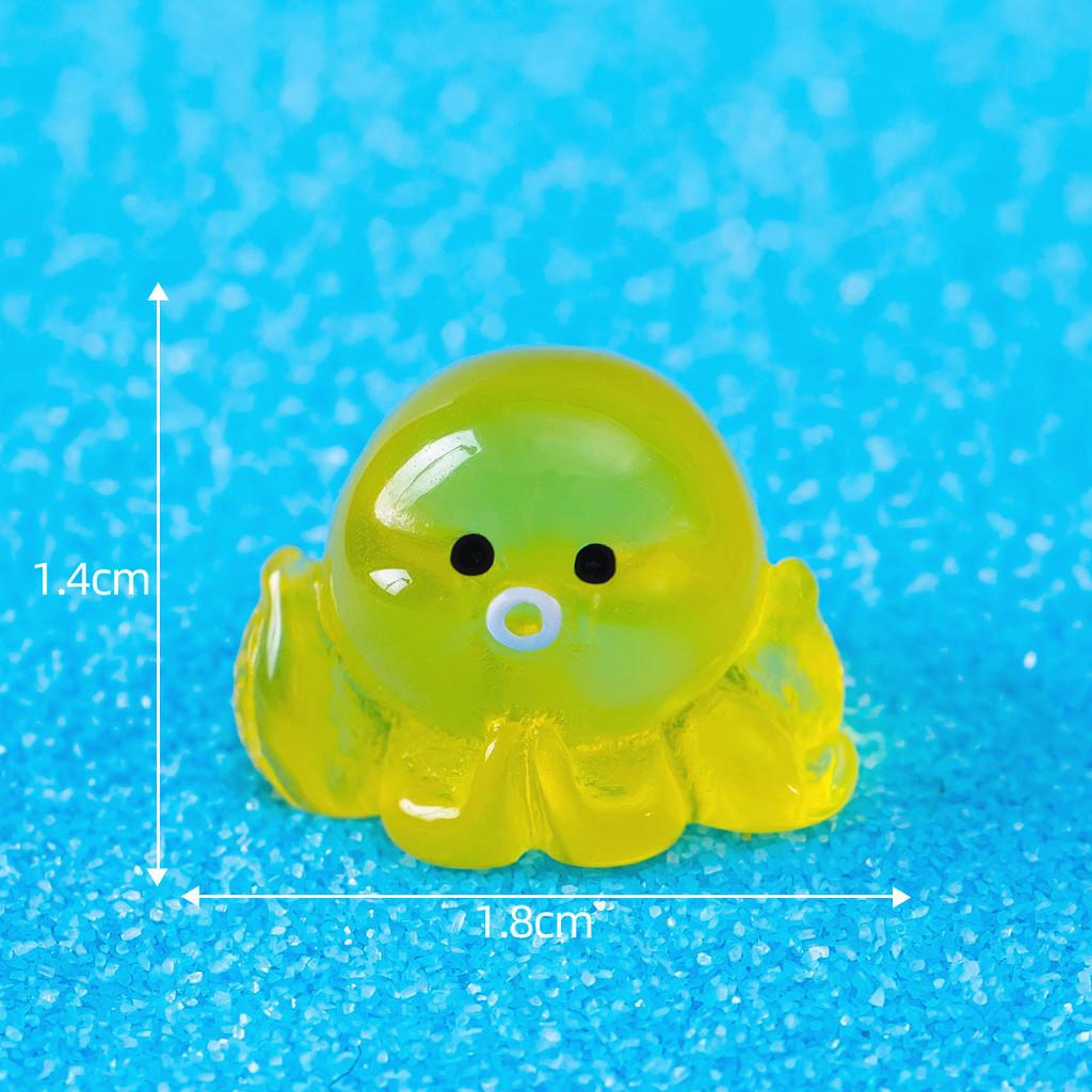 Красочное светящееся мини-украшение в виде осьминога из смолы для аквариума и террариумов