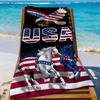 Независимость США Патриотический Орел Лошадь Полотенце Пляжное Душевое Ванное Путешествия Легкое Приятное для Кожи для Бассейна Кемпинга Круиза Лето