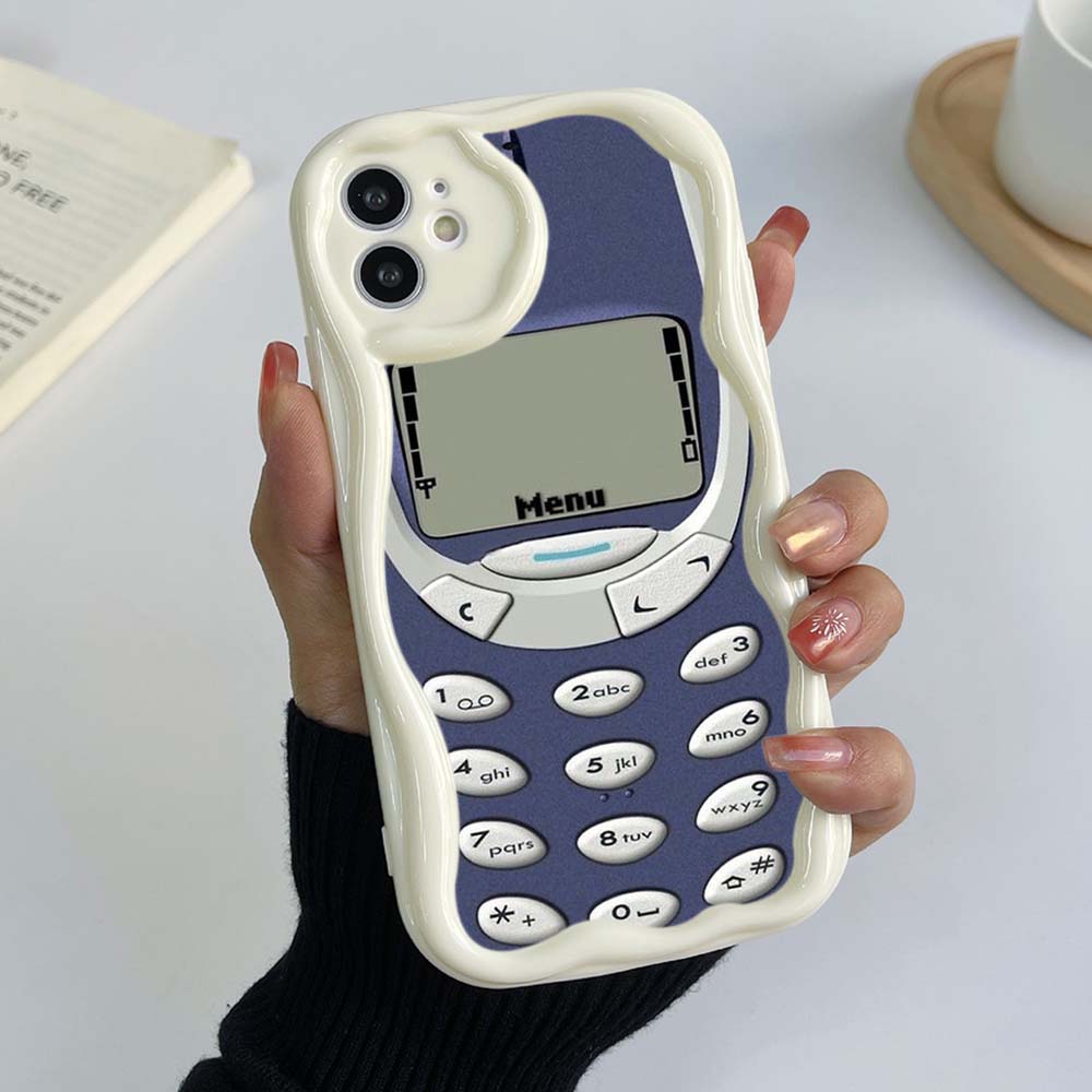 Samsung Galaxy A13 A14 A54 Xiaomi Poco X5 Redmi 13C 12C 10C Чехлы для Huawei Honor 90 Lite A46 Забавный дизайн кнопок в стиле ретро с эксклюзивным кремовым узором Мягкий чехол