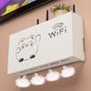 WiFi Router Storage Box Wall Mount Wooden Router Shelf Organizer Power Strip Cable Management Hider Rack for Modem Cable Router Cover