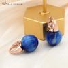 Fashion Round Acrylic Colorful Beads Drop Earrings For Women Wedding Jewelry Rose Gold Color Eardrop