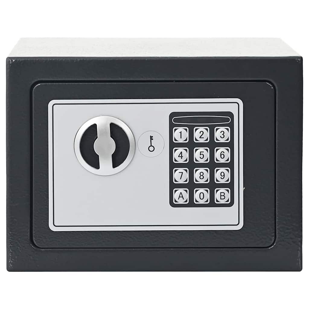 Digital Safe with Lock Dark Gray 23 x 17 x 17 cm Steel