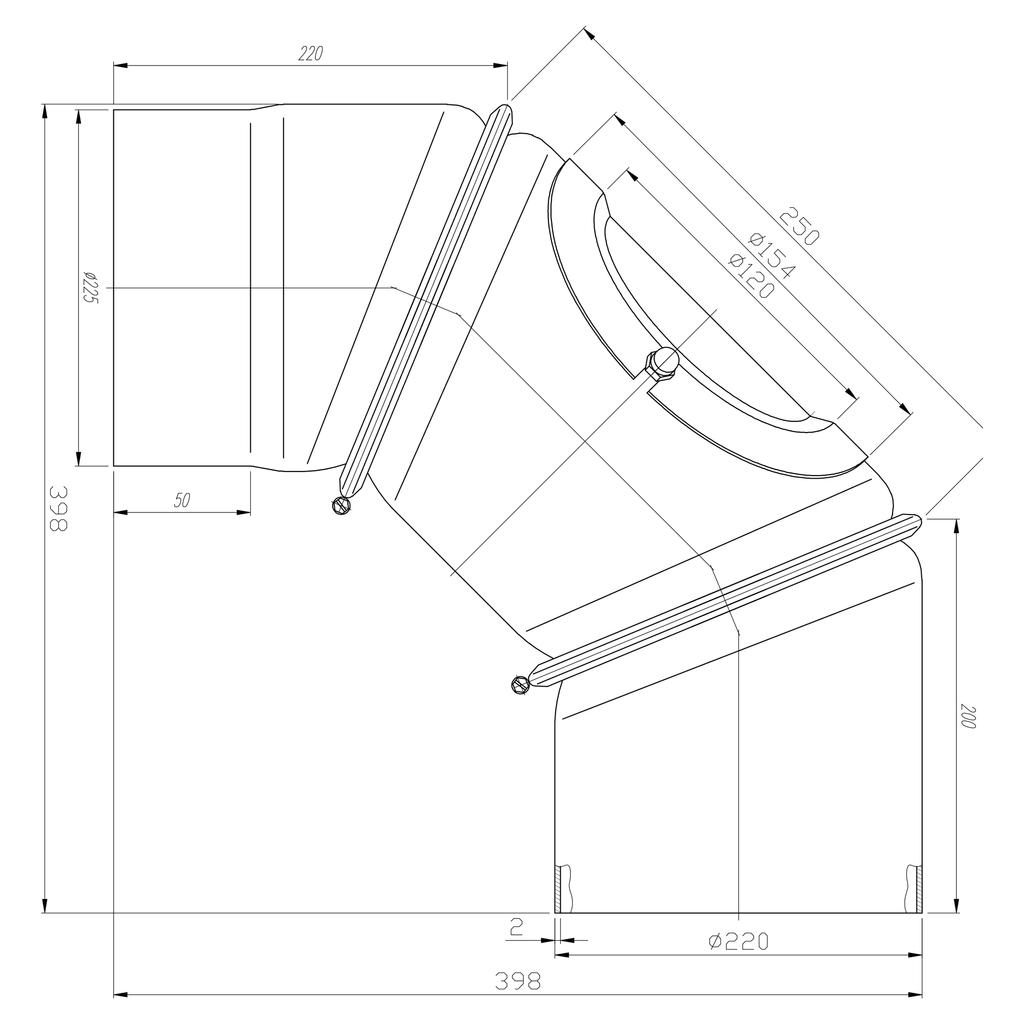 Movable elbow 220/90