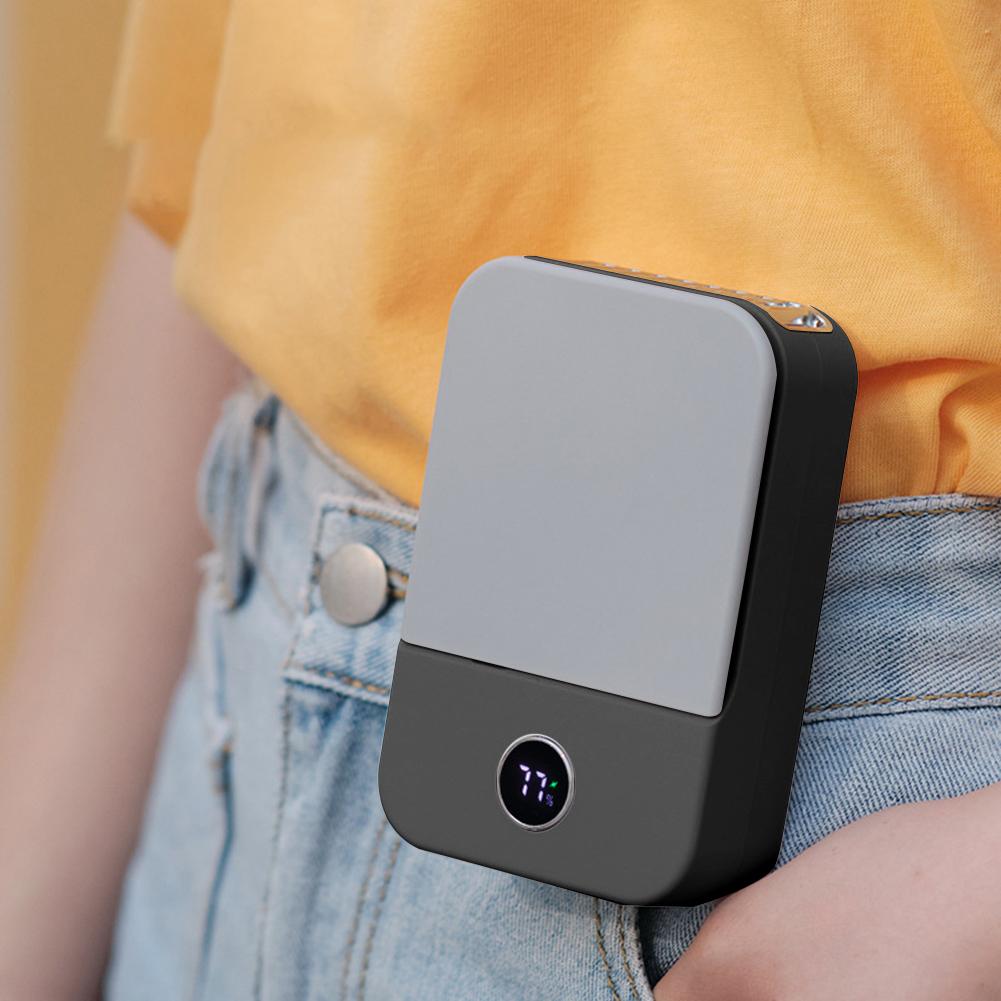 Портативный подвесной вентилятор на шею, USB перезаряжаемый воздушный охладитель, летний вентилятор с зажимом на талии, цифровой дисплей, мини-электрический вентилятор, бесшумные вентиляторы с шейным ремешком